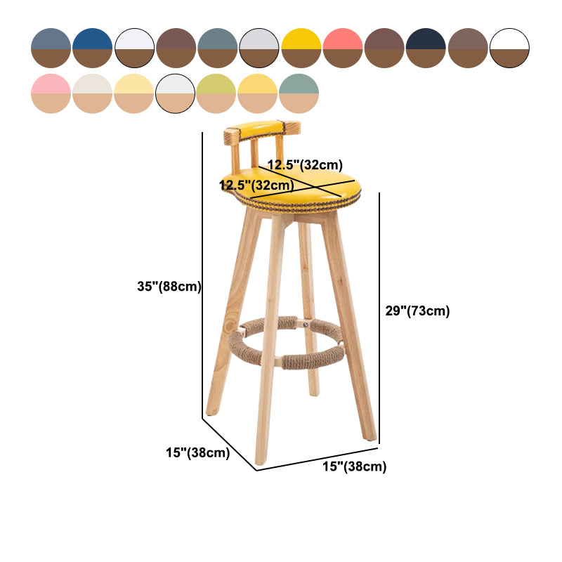 Modern Wooden Barstool Fabric Cushion in Matte Finish for Indoor