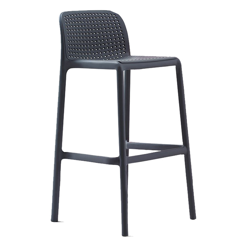 Modern Plastic Counter Stool Low Back Square Stool for Living Room