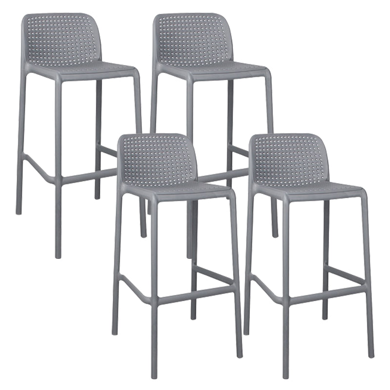 Modern Plastic Counter Stool Low Back Square Stool for Living Room