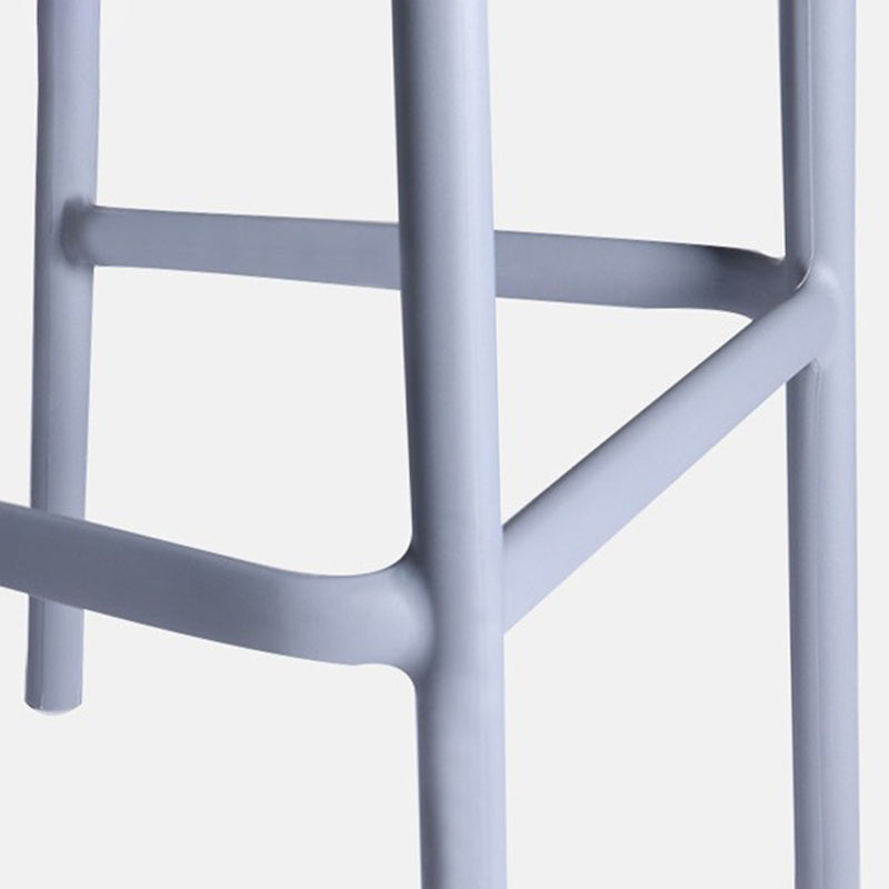 Modern Plastic Counter Stool Low Back Square Stool for Living Room