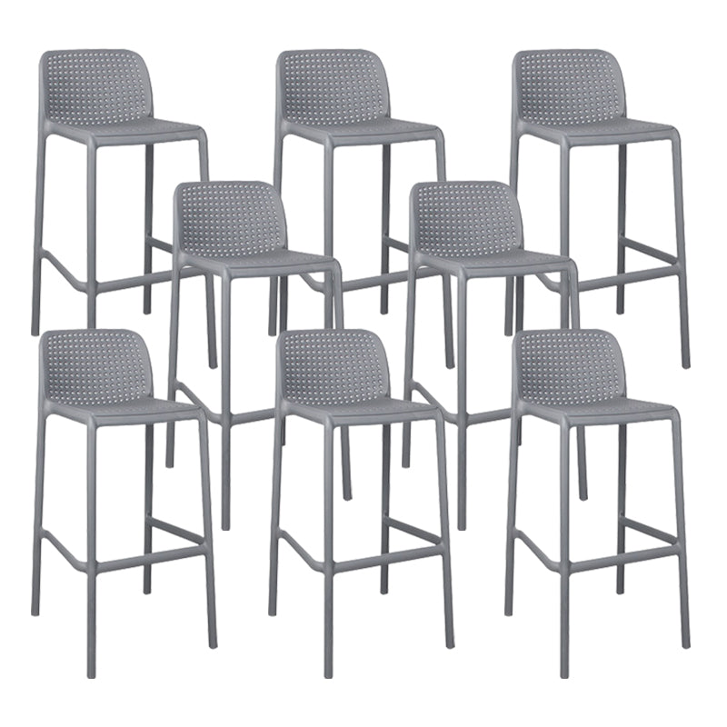 Modern Plastic Counter Stool Low Back Square Stool for Living Room