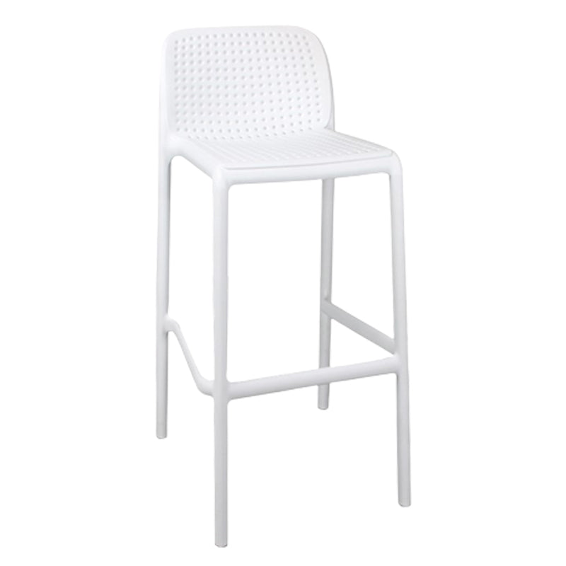 Modern Plastic Counter Stool Low Back Square Stool for Living Room