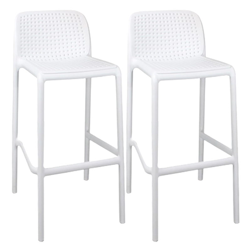 Modern Plastic Counter Stool Low Back Square Stool for Living Room
