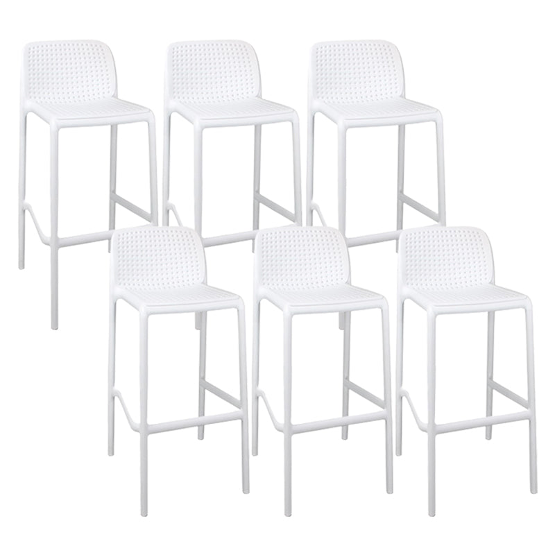 Modern Plastic Counter Stool Low Back Square Stool for Living Room