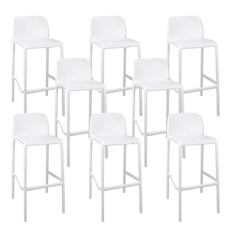 Modern Plastic Counter Stool Low Back Square Stool for Living Room