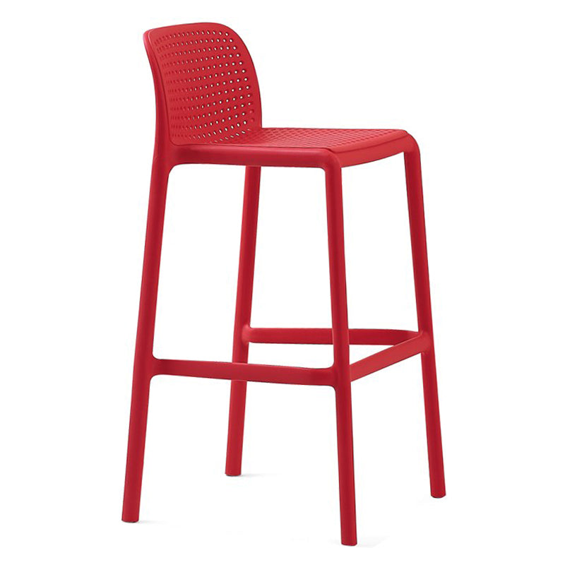 Modern Plastic Counter Stool Low Back Square Stool for Living Room