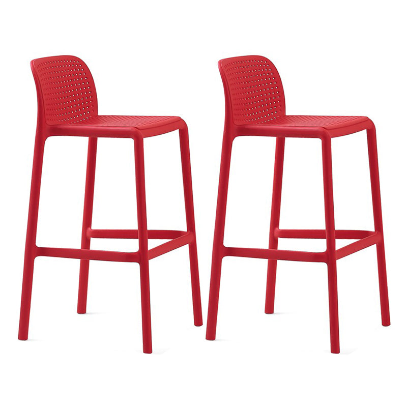 Modern Plastic Counter Stool Low Back Square Stool for Living Room