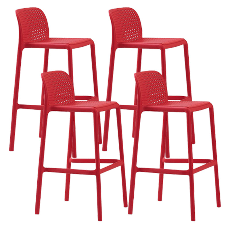 Modern Plastic Counter Stool Low Back Square Stool for Living Room