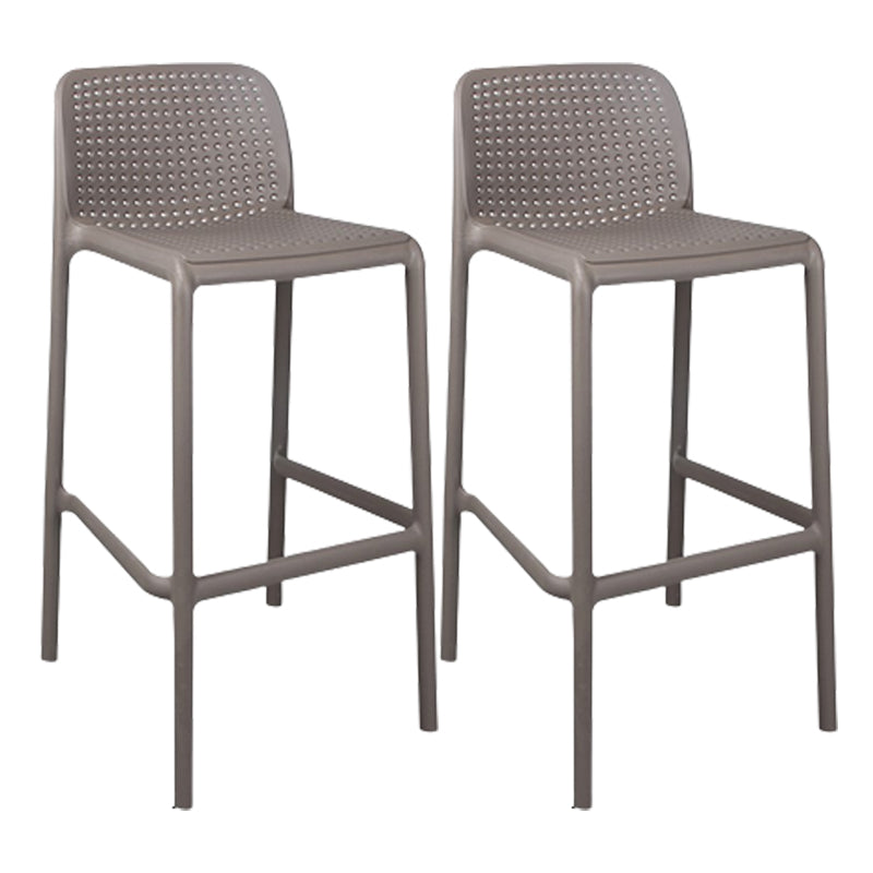 Modern Plastic Counter Stool Low Back Square Stool for Living Room