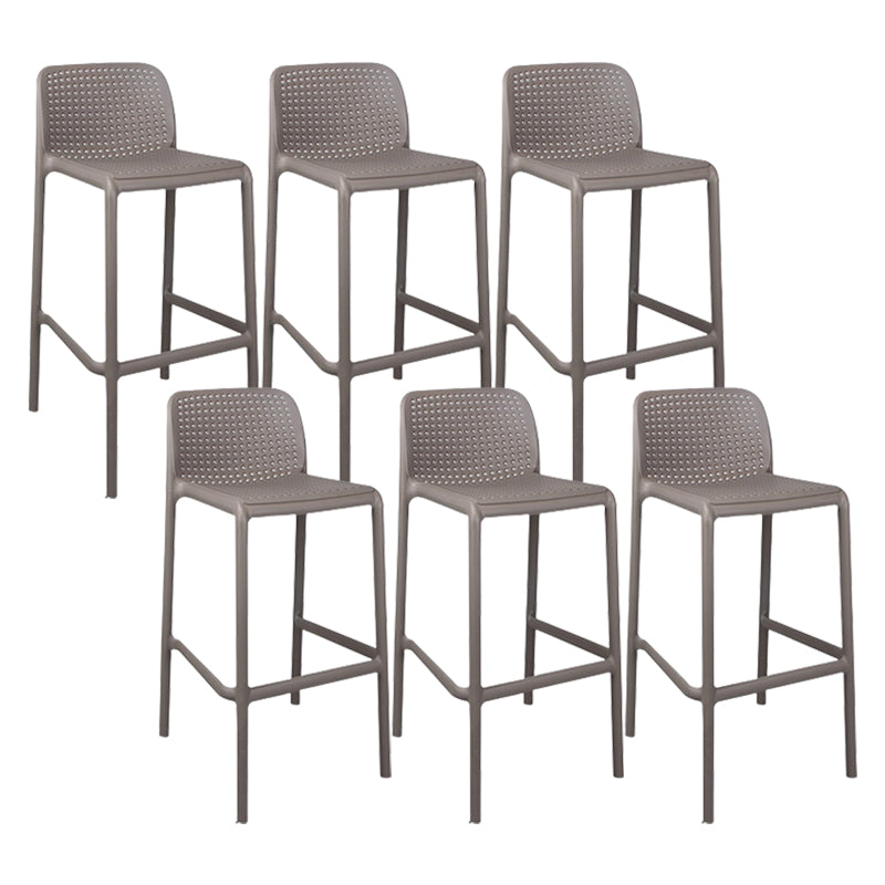 Modern Plastic Counter Stool Low Back Square Stool for Living Room