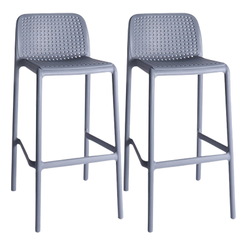 Modern Plastic Counter Stool Low Back Square Stool for Living Room