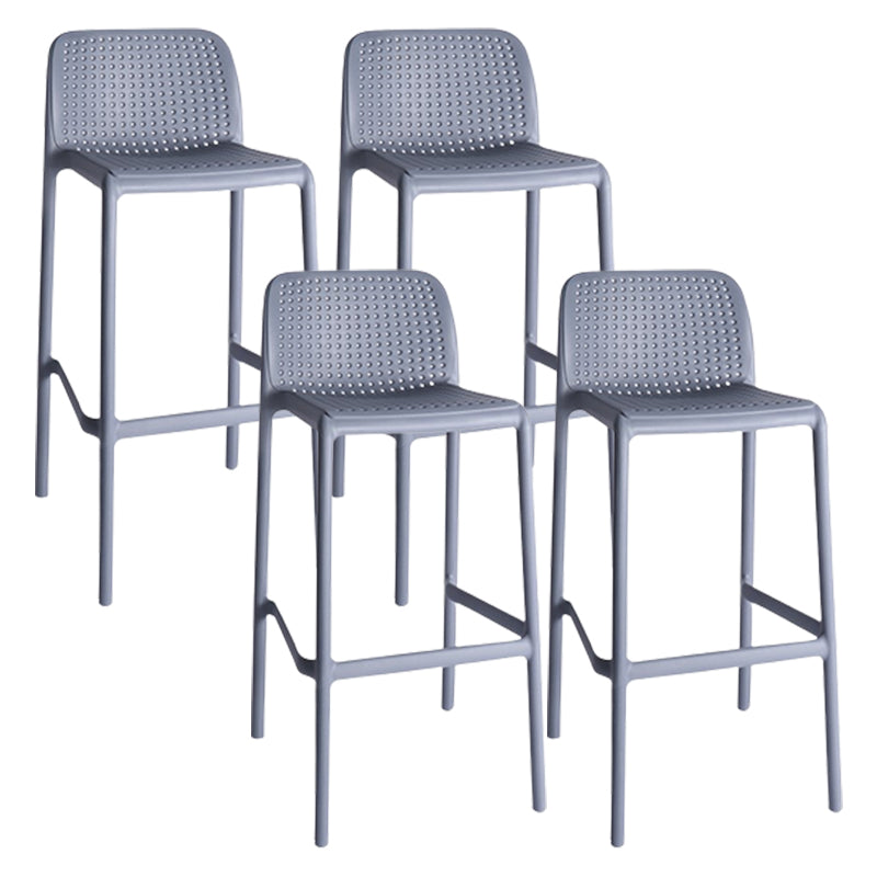 Modern Plastic Counter Stool Low Back Square Stool for Living Room