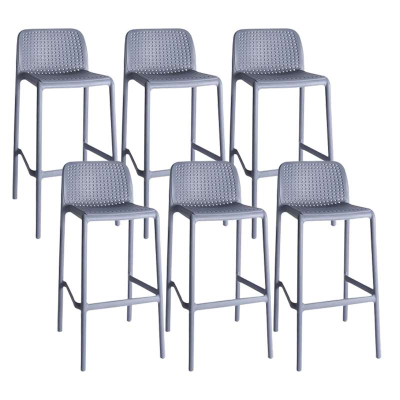 Modern Plastic Counter Stool Low Back Square Stool for Living Room