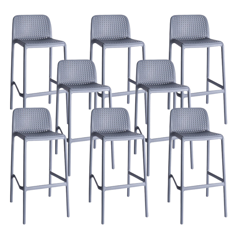 Modern Plastic Counter Stool Low Back Square Stool for Living Room