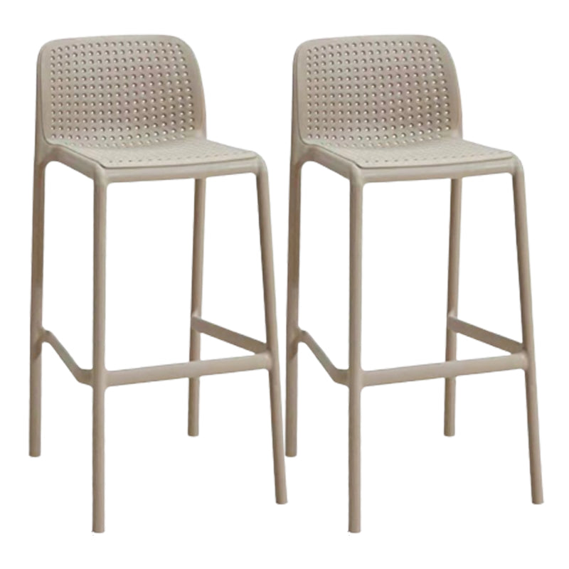 Modern Plastic Counter Stool Low Back Square Stool for Living Room