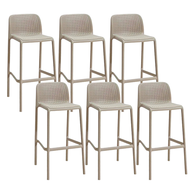 Modern Plastic Counter Stool Low Back Square Stool for Living Room