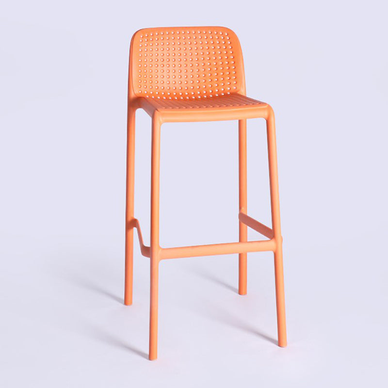 Modern Plastic Counter Stool Low Back Square Stool for Living Room