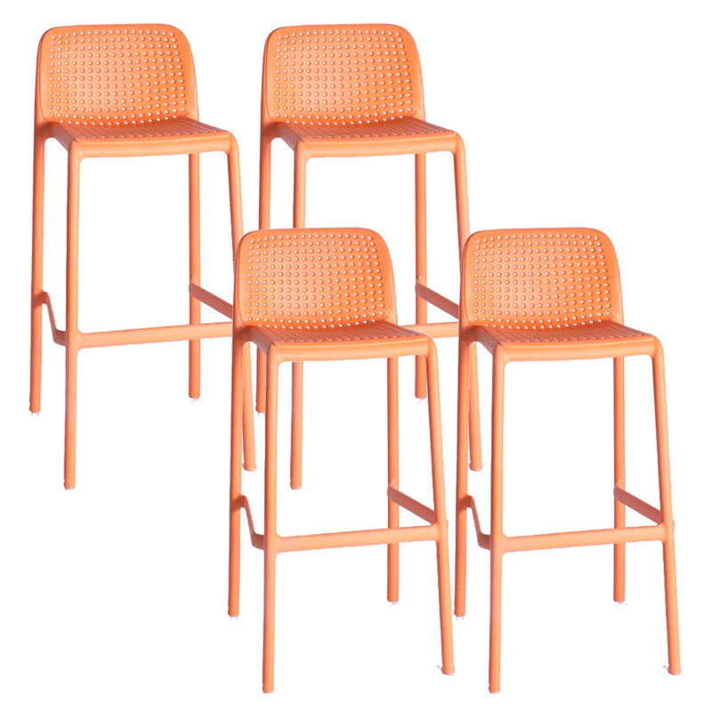 Modern Plastic Counter Stool Low Back Square Stool for Living Room