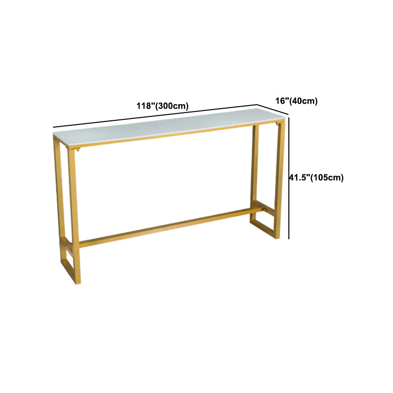 Indoor White Stone Table and Stool Set 1/2/4 Pieces Rectangle Glam Pub Table Set