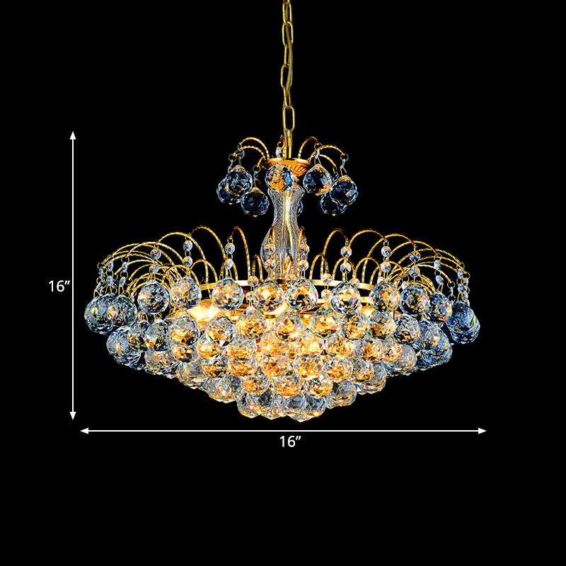 Boule en cristal à facettes lampe à lustre rond 3 LIGRES MODERNES LIGNES PRENDANTS GOL