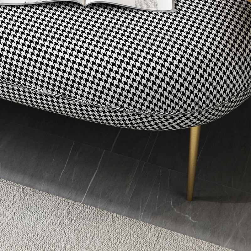 Contemporary Curved Sofa Moon Shape Sloped Arm Sofa with Storage Tray for Living Room