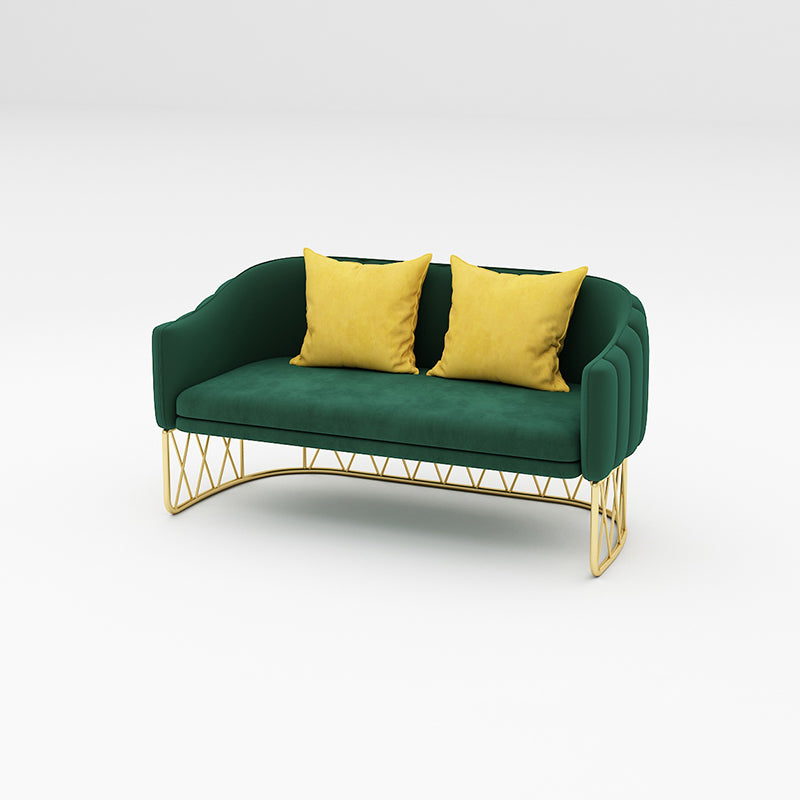 Velvet Contemporary Standard Sofa Sloped Arm Sofa for Living Room, Apartment