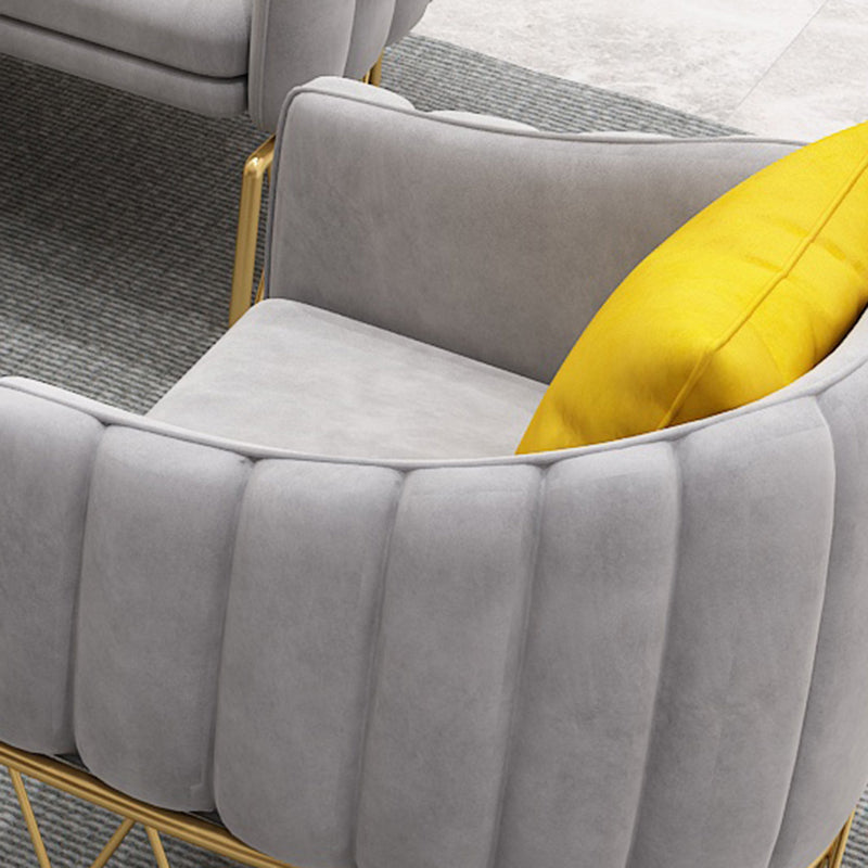 Velvet Contemporary Standard Sofa Sloped Arm Sofa for Living Room, Apartment