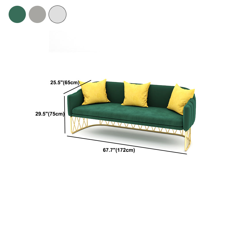 Velvet Contemporary Standard Sofa Sloped Arm Sofa for Living Room, Apartment
