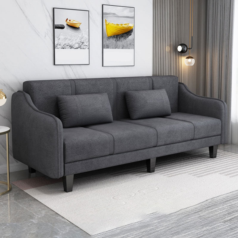 Contemporary Pillows Convertible Sloped Arm Stationary Seating