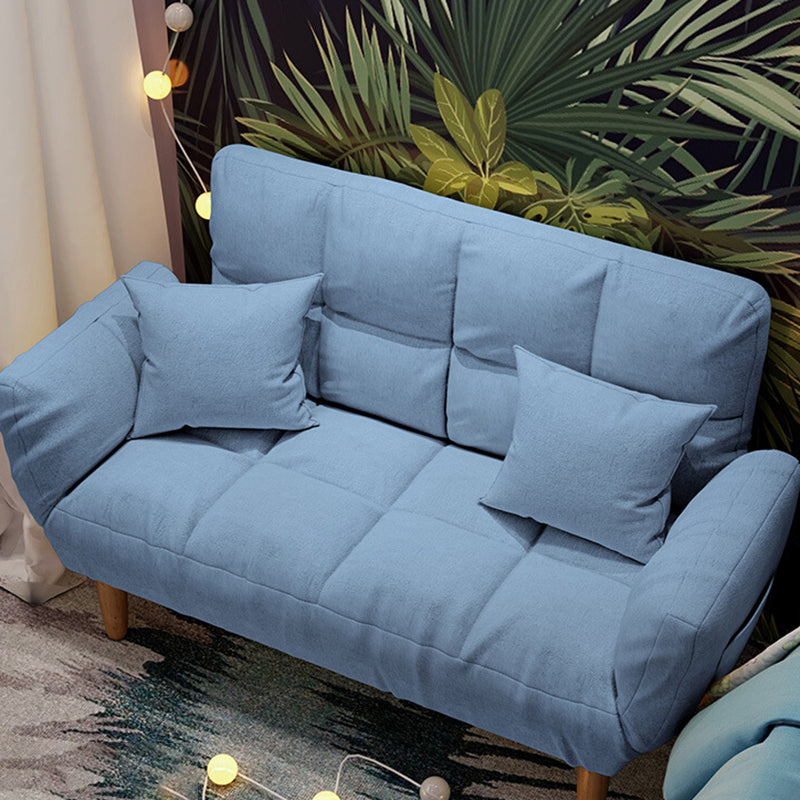 Contemporary Living Room Biscuit Back Convertible Square Arm Sofa