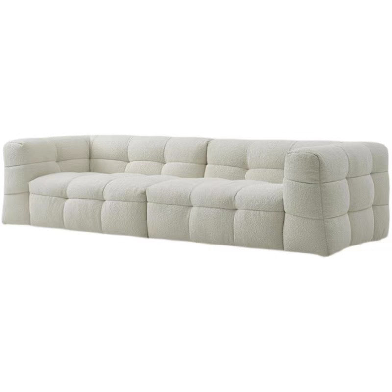 Modern Style Sofa Bed Velvet Material Square Form Armrest Tufted Back Sofa