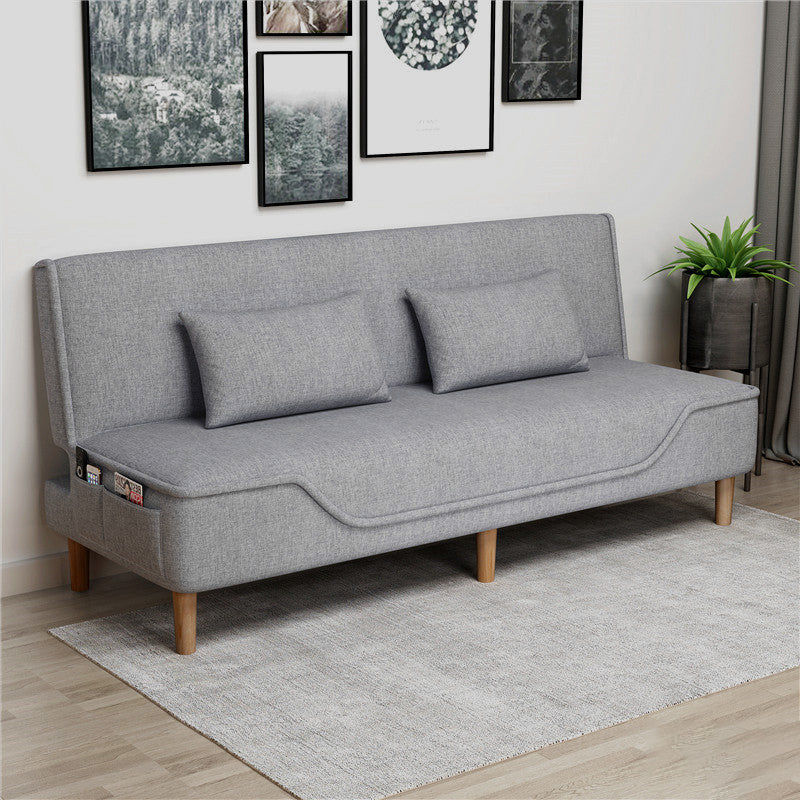 Contemporary Living Room Tight Back Sleeper Armless Linen Seating