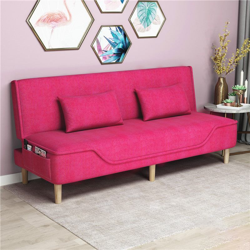 Contemporary Living Room Tight Back Sleeper Armless Linen Seating