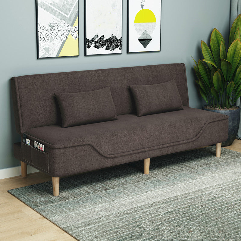 Contemporary Living Room Tight Back Sleeper Armless Linen Seating