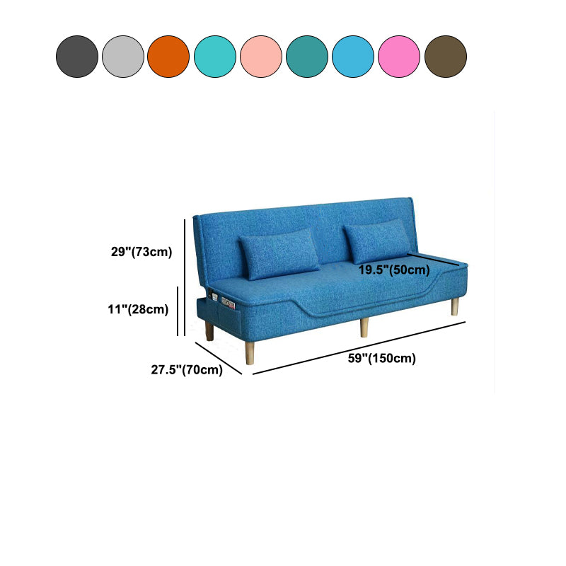 Contemporary Living Room Tight Back Sleeper Armless Linen Seating