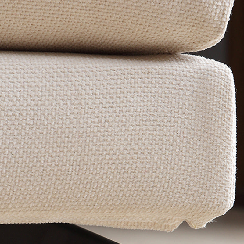 Ivory 4-seat Square Arm Sectional Scandinavian Fabric Sofa & Chaise