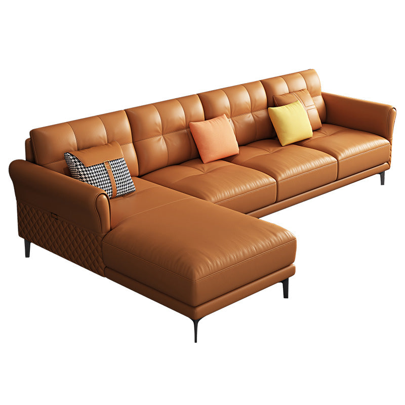 Contemporary Stain-Resistant Square Arm Stationary Cushion Back Sofa