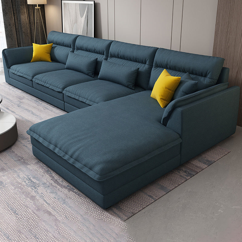 Modern Pillow Back Sectionals Faux Leather Pillow Top Arm Sectionals