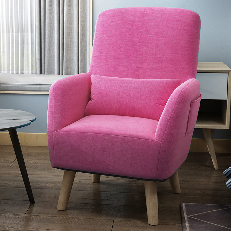 Contemporary Accent Armchair Modern Cotton Blend Accent Chair with Pillow