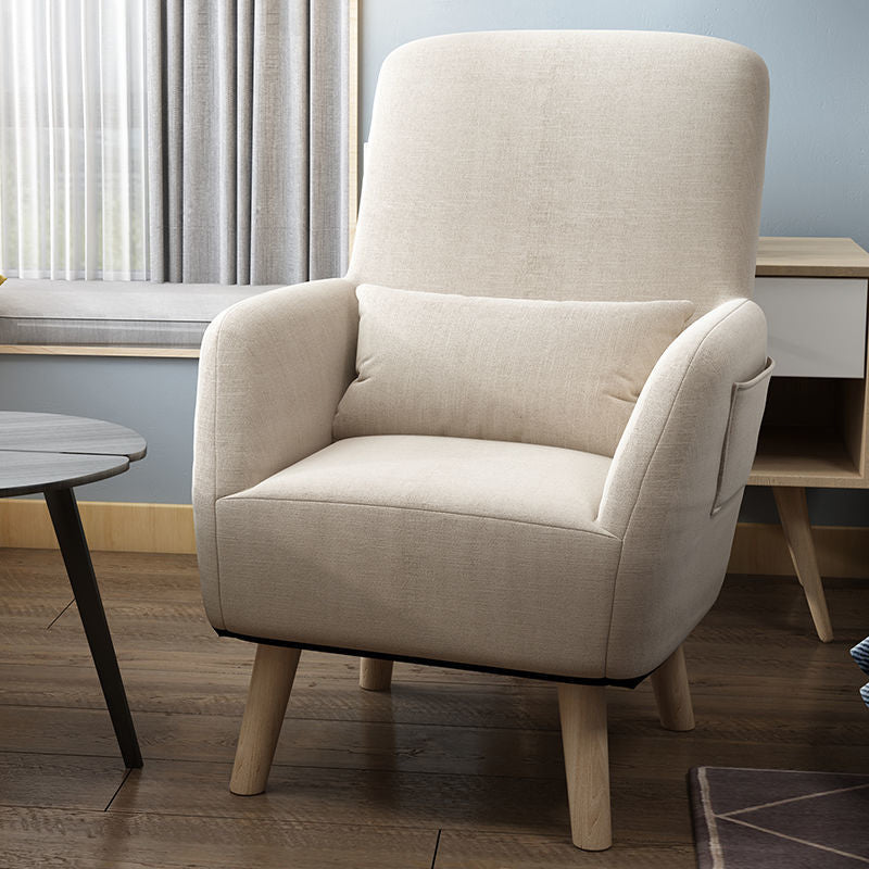 Contemporary Accent Armchair Modern Cotton Blend Accent Chair with Pillow