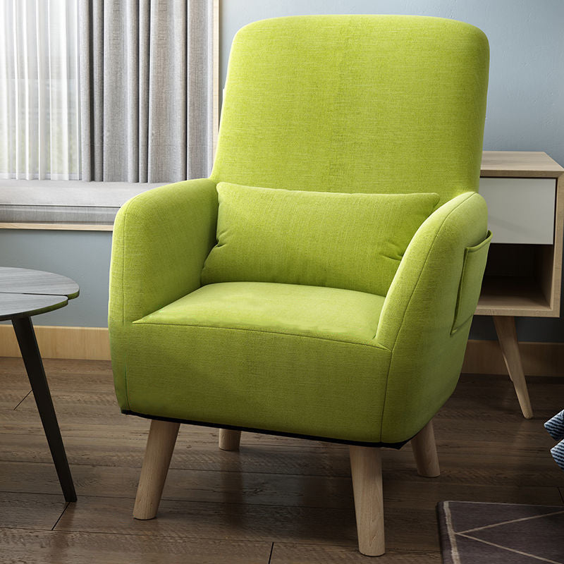 Contemporary Accent Armchair Modern Cotton Blend Accent Chair with Pillow