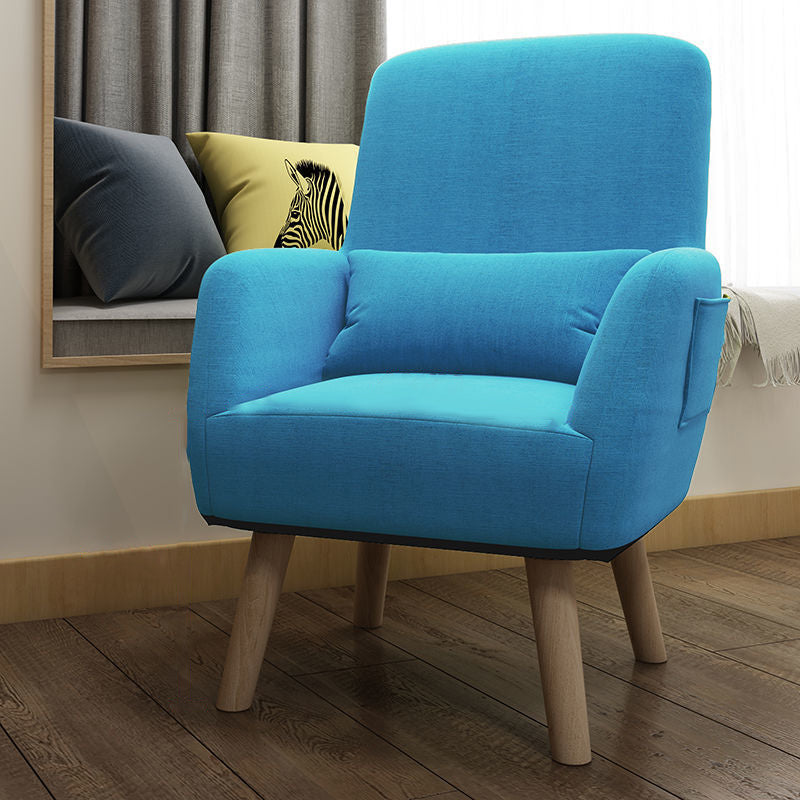 Contemporary Accent Armchair Modern Cotton Blend Accent Chair with Pillow