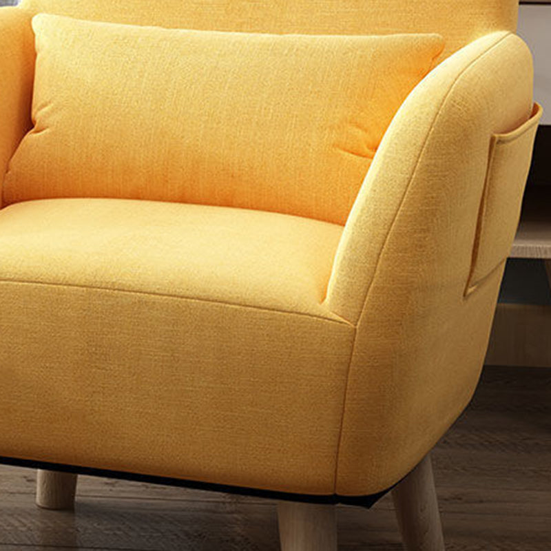 Contemporary Accent Armchair Modern Cotton Blend Accent Chair with Pillow