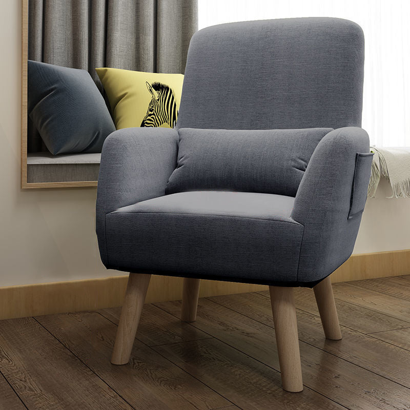 Contemporary Accent Armchair Modern Cotton Blend Accent Chair with Pillow