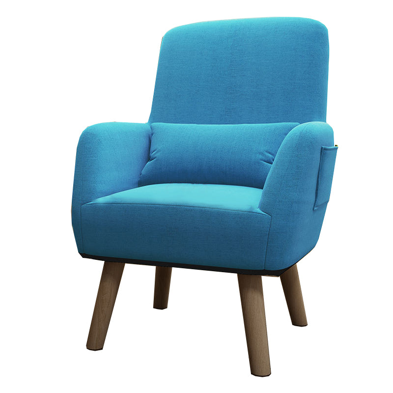 Contemporary Accent Armchair Modern Cotton Blend Accent Chair with Pillow