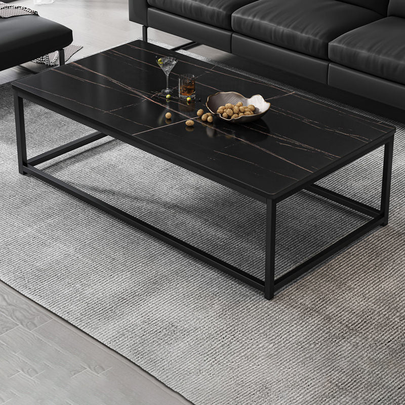 Trestle Type/frame Base Rectangular Slate Table Board Glam Style Coffee Table