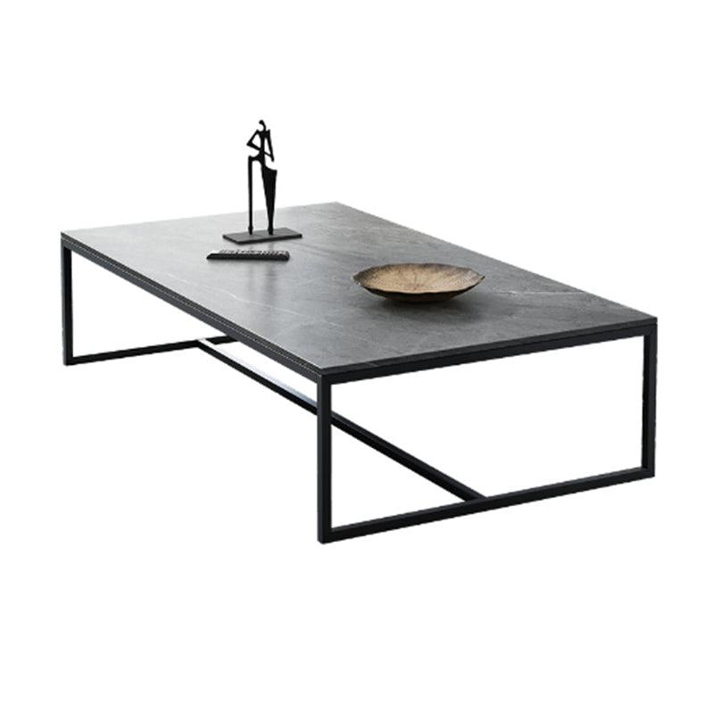 Trestle Type/frame Base Rectangular Slate Table Board Glam Style Coffee Table