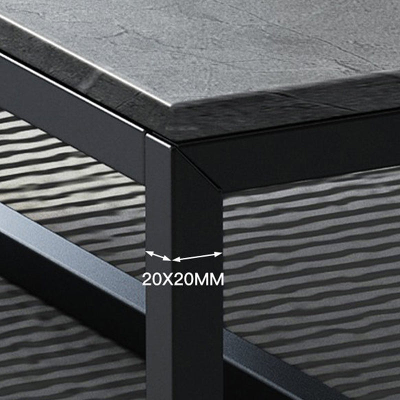 Trestle Type/frame Base Rectangular Slate Table Board Glam Style Coffee Table