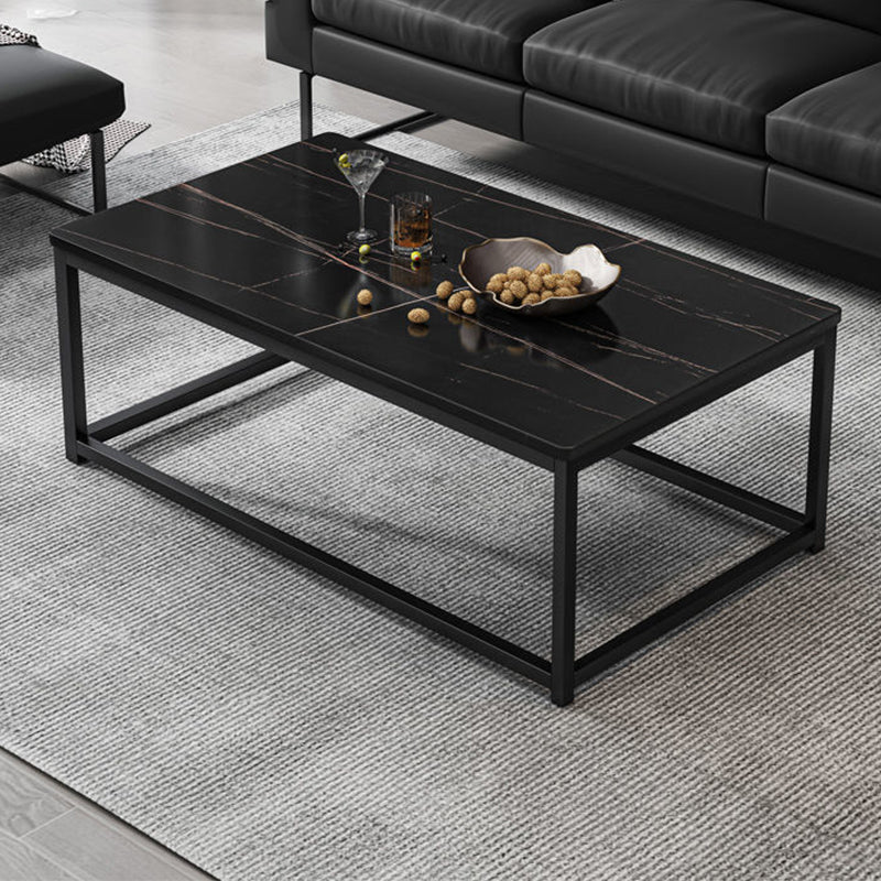 Trestle Type/frame Base Rectangular Slate Table Board Glam Style Coffee Table