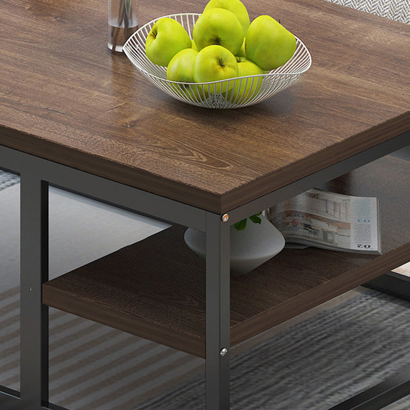 Rectangular Frame Base Wooden Table Modern Style Coffee Table